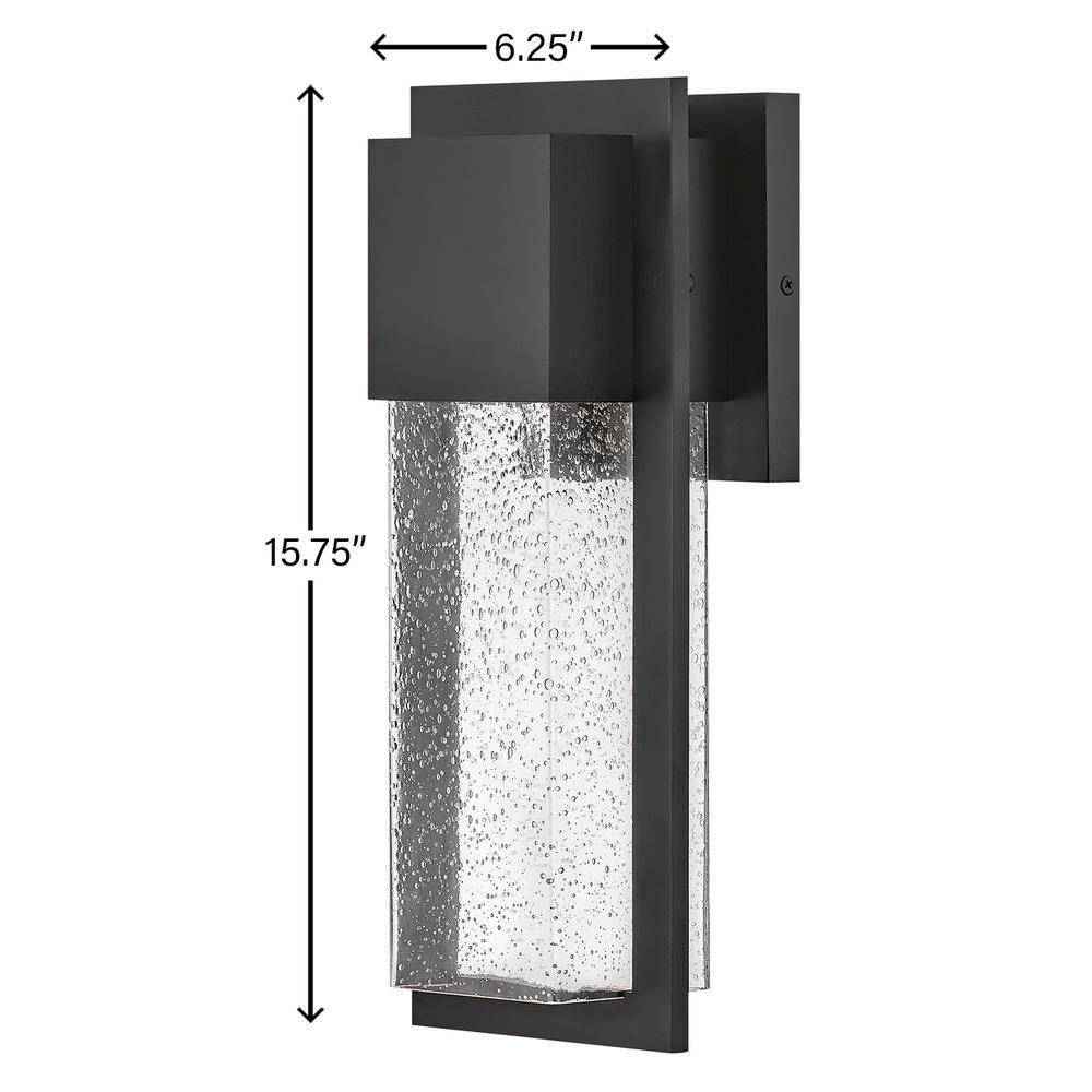Alex Black Dimmable Outdoor Wall Lantern with Clear Seedy Glass