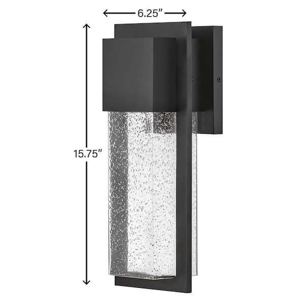 LARK - Alex 1-Light Black Hardwired Outdoor Wall Lantern Sconce