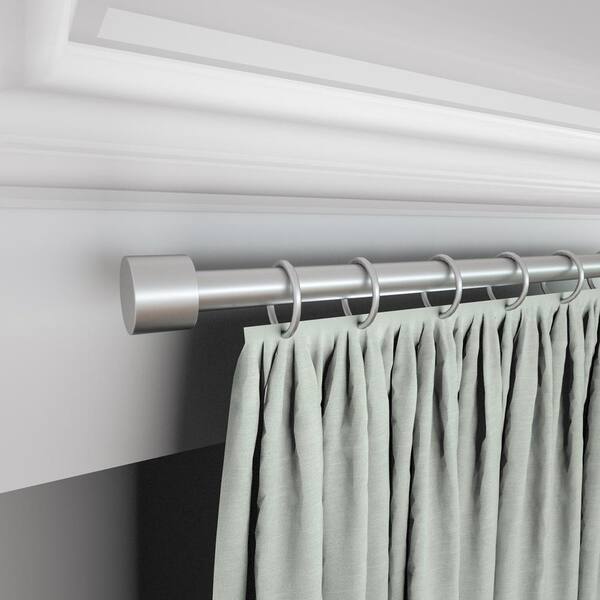 LORDEAR 48 in. - 88 in. Adjustable Single Curtain Rod 1 in. in Silver with End  Cap Finials H-L2522-05S48 - The Home Depot