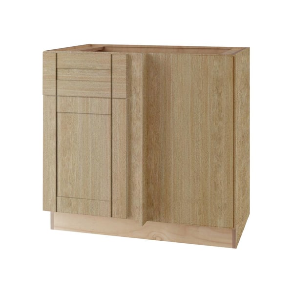 Home Decorators Collection Washington 36 in. W x 24 in. D x 34.5 in. H Assembled Plywood Base Blind Cabinet Kitchen Cabinet in Oak with Soft Close