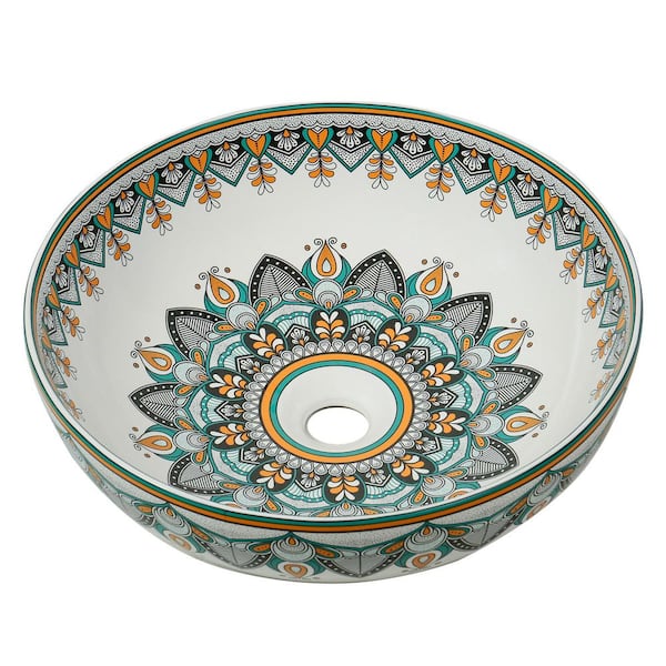 16 in. Round Artistic Ceramic Vessel Sink