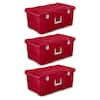 HDX 27 Gal. Tough Storage Tote in Clear with Red Lid 206334 - The