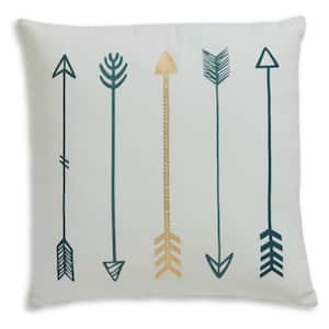 Gyldan White/Green Botanical Polyester 20 in. L x 20 in. W Pillow