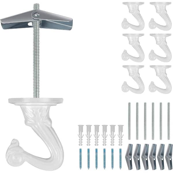 Ceiling Hooks 6 -Piece Metal Small Hooks Heavy Duty Indoor Outdoor for Hanging Plants and Lights