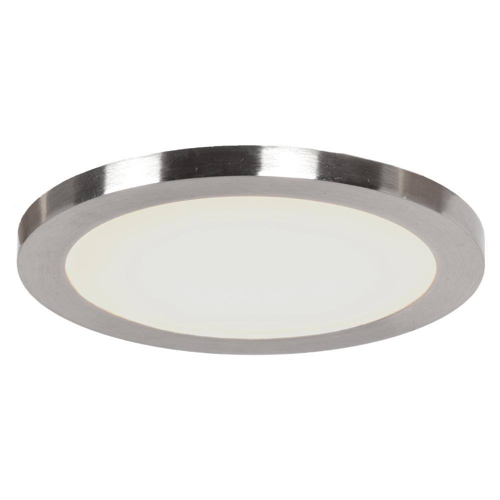 Brushed Steel 9.5" Round LED Flush Mount Ceiling Light