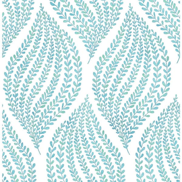 A-Street Prints Arboretum Aqua Fern Aqua Wallpaper Sample