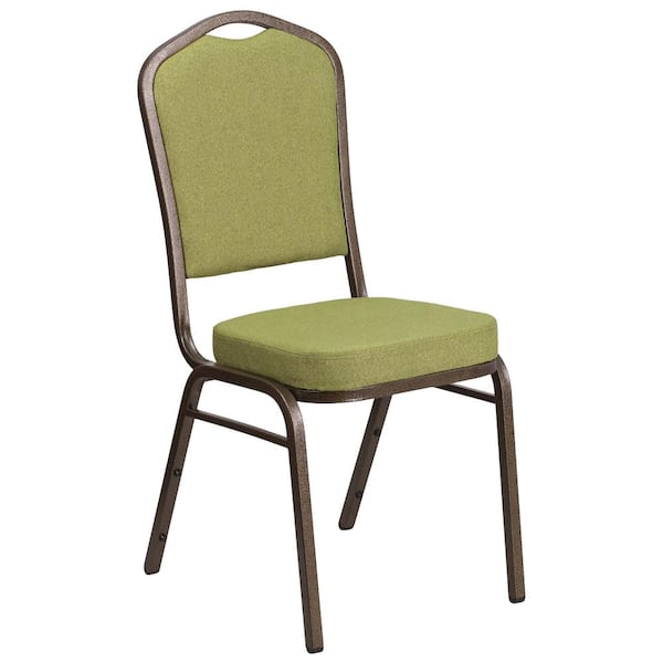 Carnegy Avenue Moss Fabric/Gold Vein Frame Stack Chair