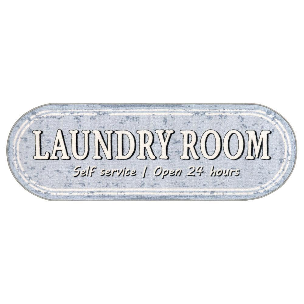 Graphic Machine Washable Laundry Mat Light Blue Doormat 20 in. x 59 in. Laundry Mat price history on PriceWatchPro