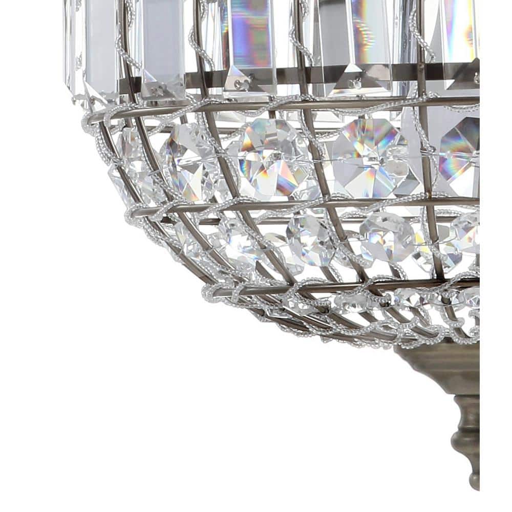 Georgina Antique Brass 12" Crystal Globe LED Pendant
