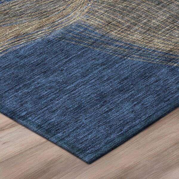 Chantille Machine Washable Indoor/Outdoor Abstract ACN3057 Navy 2 ft. x 7 ft. Runner Rug