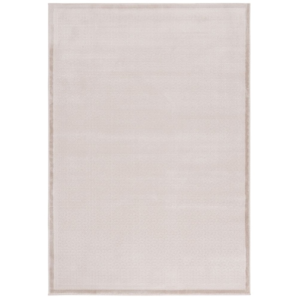 Prestige 9 ft. x 12 ft. Beige Solid Border Area Rug