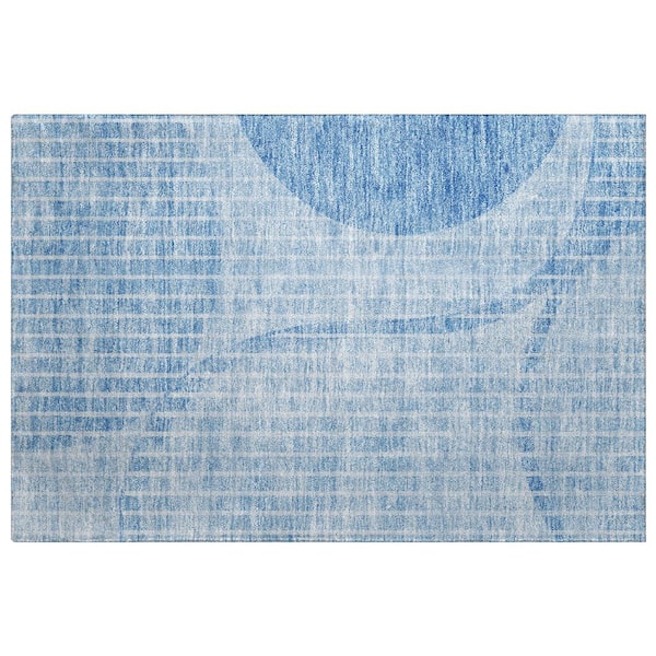Dream Shag Premium Machine Washable Abstract ADS723 Blue 2 ft. x 3 ft. Accent Rug