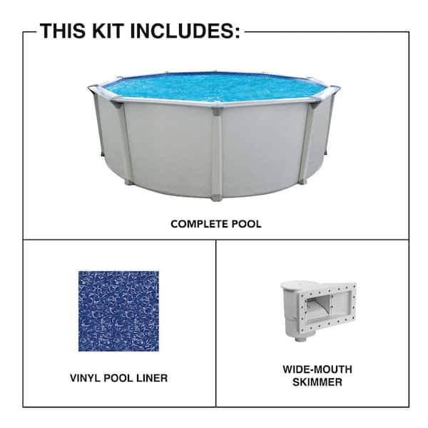 AQUARIAN Huntington 21 ft. Round 54 in. D Above Ground Hard Side Pool Package