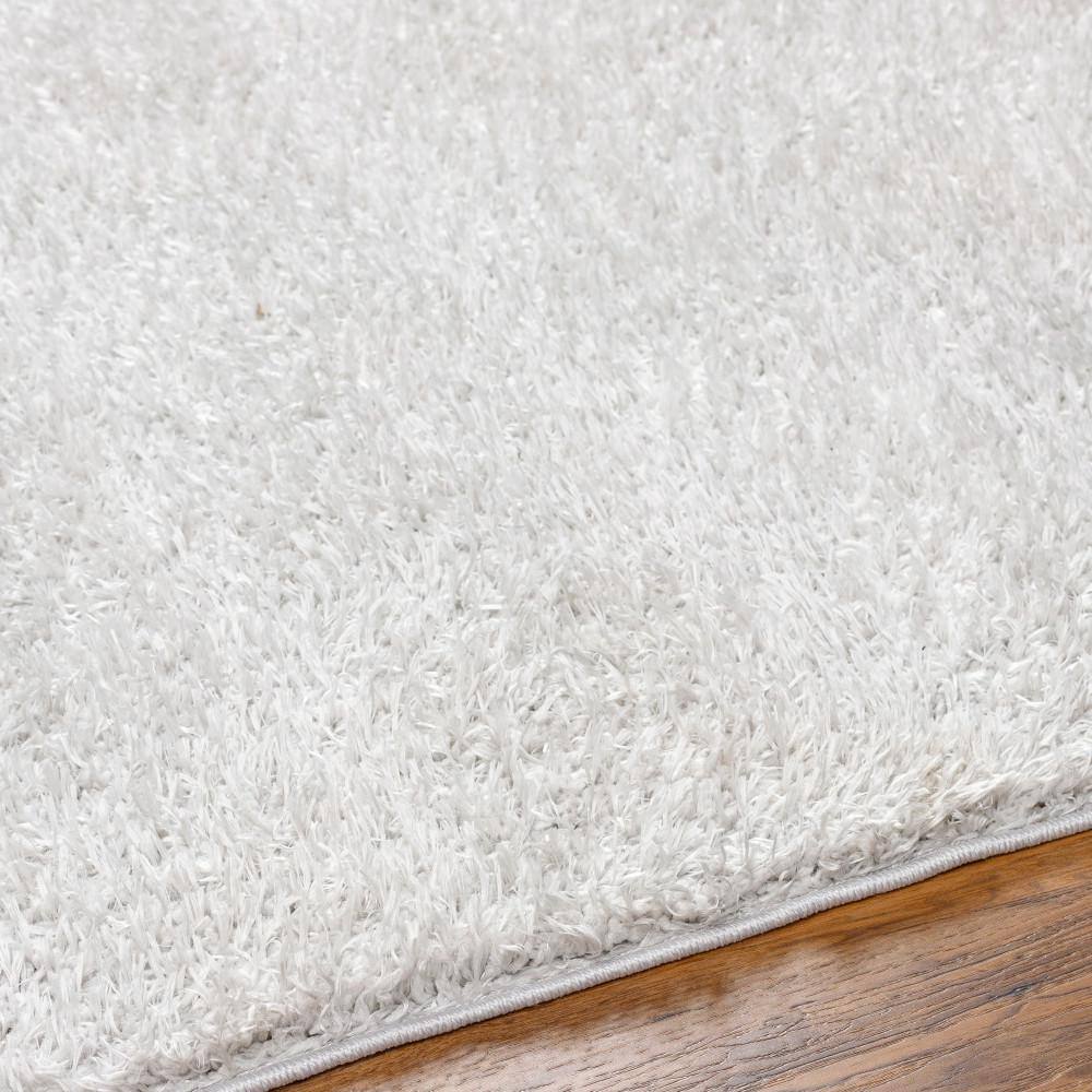 Light Gray Rectangular Shag Area Rug, 7'10" x 10'
