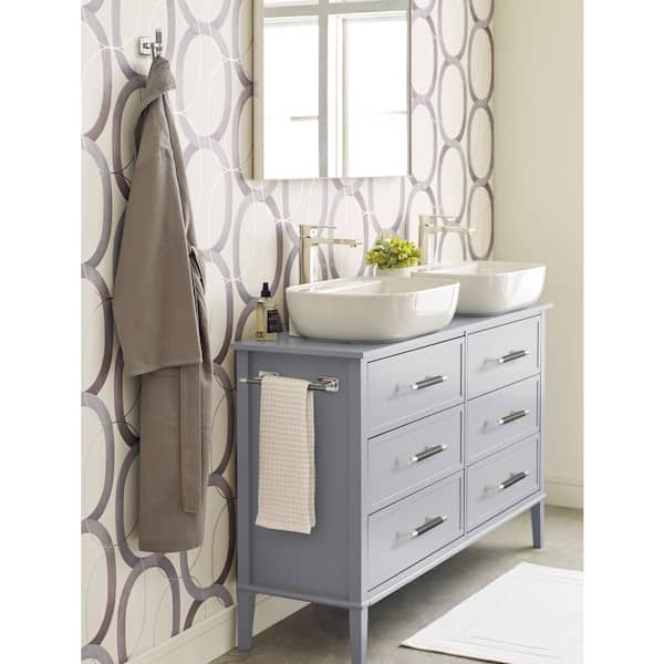 Esquire 9 in. Wall Mounted Towel Bar in Polished Nickel/Gunmetal