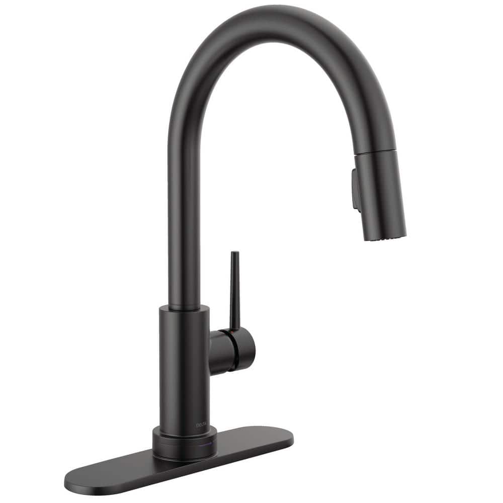 Matte Black Stainless Steel Pull-Down Kitchen Faucet with Touch Control