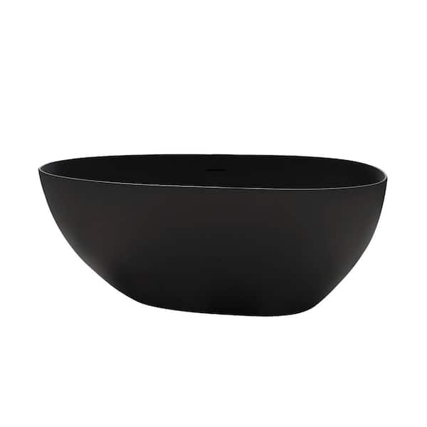Unbranded 59 in. x 31 in. Soaking Bathtub with Center Drain in Matte Black