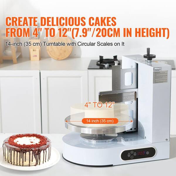 Cake Decorating Machine, 1 Piece, Aluminum Alloy, Classic Cake Pan Sets, Low Noise 25-320RPM Speed, 4-12 in. Cake, White