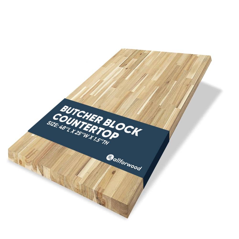 Unfinished Acacia Solid Wood Butcher Block Countertop & Tabletop - 4ft x 25in x 1.5in price history on PriceWatchPro