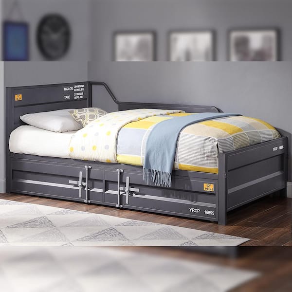 Acme Furniture Cargo Gunmetal Twin Panel Beds Metal Frame 39885 