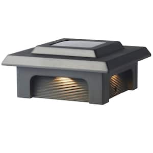 Solar 4x4 and 6x6 Matte Black Plastic LED Deck Post Cap Light