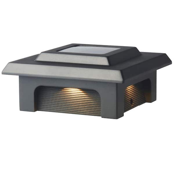 Veranda Solar 4x4 and 6x6 Matte Black Plastic LED Deck Post Cap Light