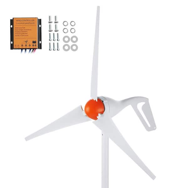 500-Watt Wind Turbine Generator, 24-Volt 3-Blade Wind Power Kit, MPPT Controller, Adjustable Windward Direction