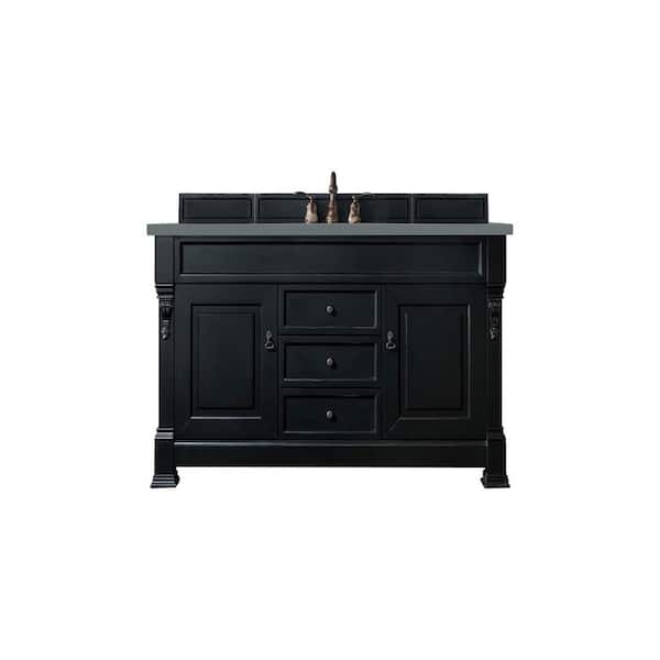 James Martin Vanities Brookfield 60 in. W x 23.5 in. D x 34.3 in. H Bathroom Vanity in Antique Black with Cala Blue Quartz Top