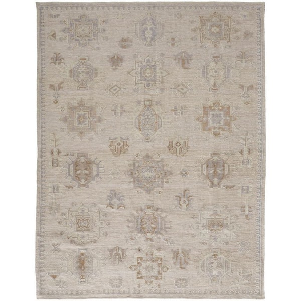 9 x 12 Tan, Brown Floral Area Rug
