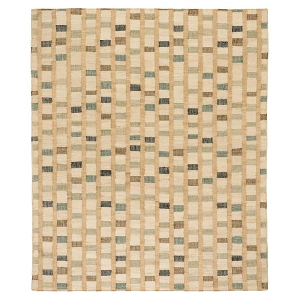 Mosaic Handwoven Jute Blue 9 ft. x 12 ft. Indoor Area Rug