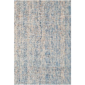 Abstract Dark Blue/Rust Doormat 2 ft. x 3 ft. Speckled Area Rug