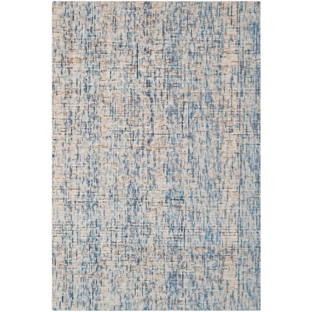 Handmade Dark Blue Abstract Wool Area Rug 3' x 5'