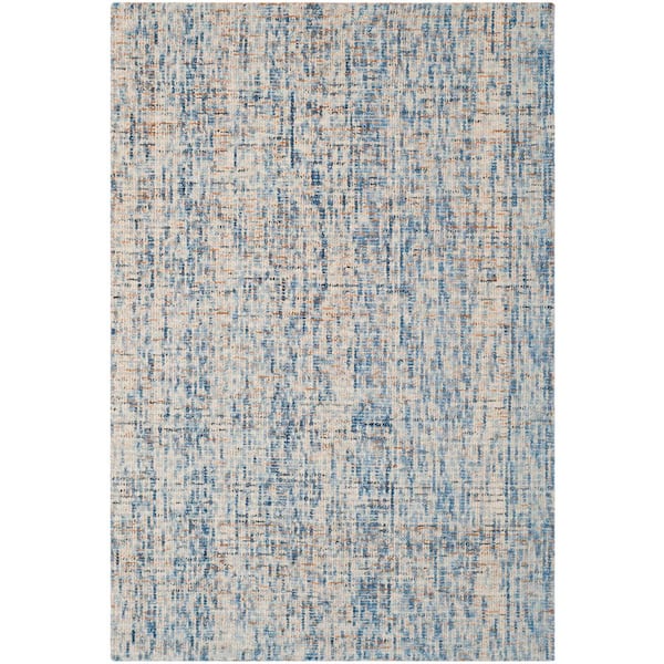 SAFAVIEH Abstract Dark Blue/Rust Doormat 3 ft. x 5 ft. Speckled Area Rug