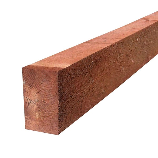 Unbranded 4 in. x 6 in. x 8 ft. Rough Redwood-Tone Pressure-Treated Timber