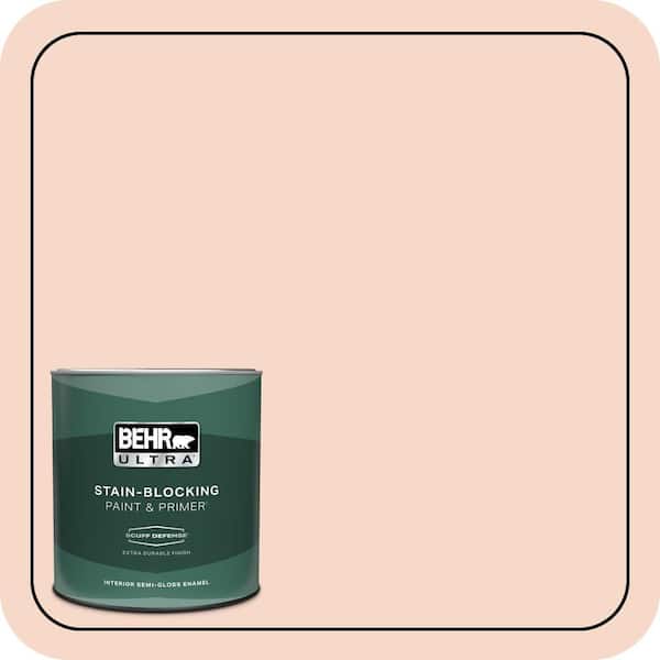 BEHR ULTRA 1 qt. #M200-1 Peach Sachet Extra Durable Semi-Gloss Enamel Interior Paint & Primer