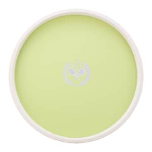 PASTIMES Tennis 14 in. W x 1.3 in. H x 14 in. D Round Light Green Leatherette Serving Tray