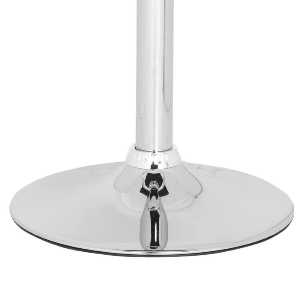 Transitional Chrome and Purple Leather Adjustable Swivel Bar Stool