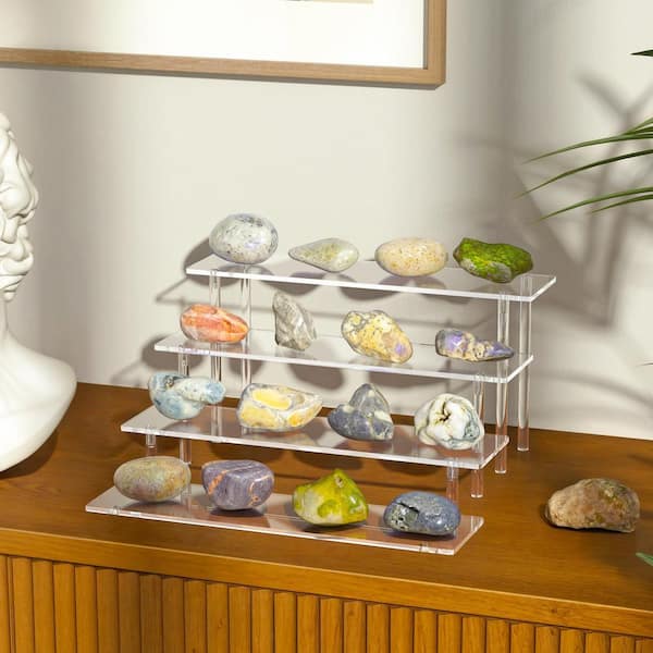 4 Tier Acrylic Display Risers for Spice Racks, Perfume, Cosmetic, Skincare, Cupcake Stand Holder and Displaying Figures