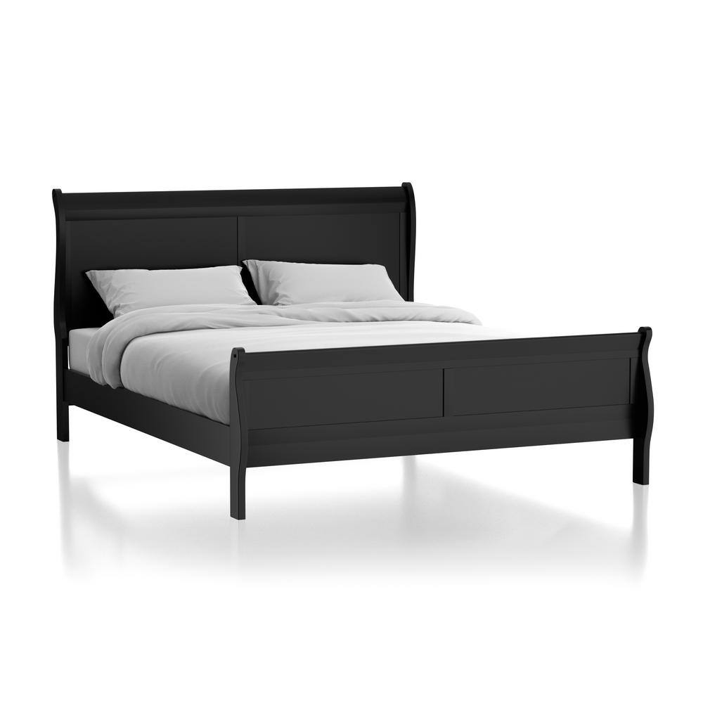 Furniture of America Alarcon Black King Wood Frame Panel Bed IDF7966BKEK The Home Depot