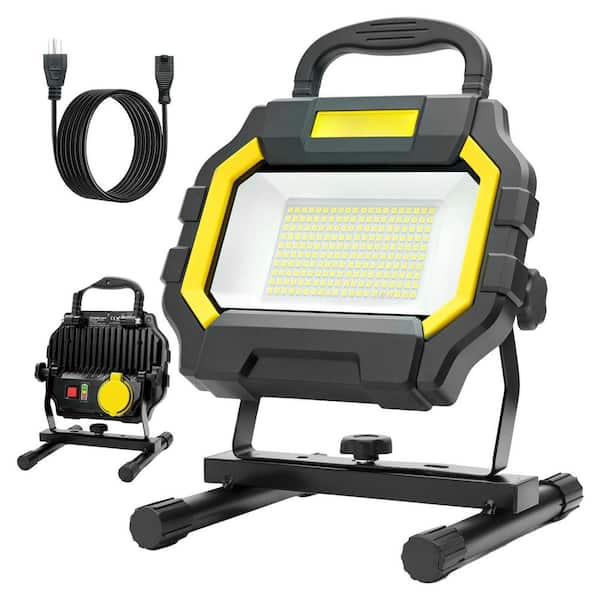 50W 6000 Lumen LED Flood Work Light Dual-Power Corded Battery ...