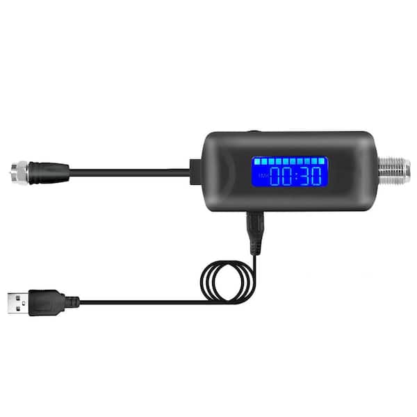 TV Antenna Amplifier Signal Booster 25dBi High Gain Indoor Adjustable dBi Timer USB Cable Power Supply