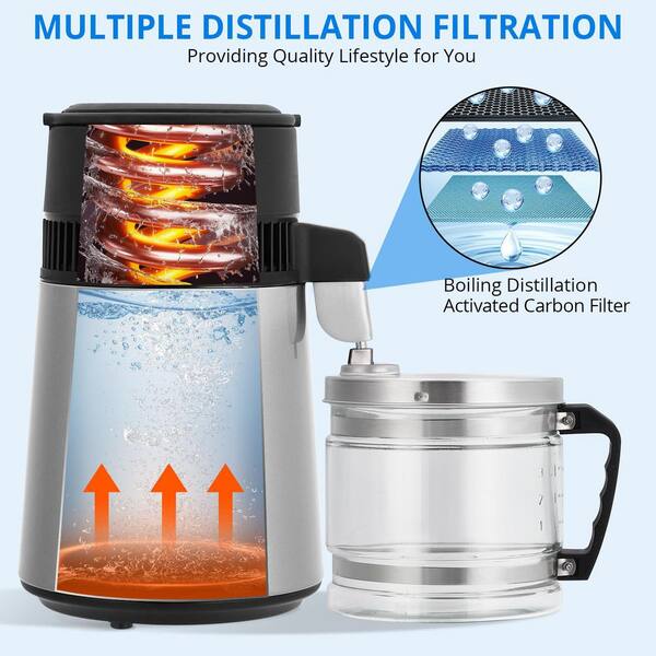 1Gal 4 Liters Sliver Stainless Steel Electric Kettle with Glass ...