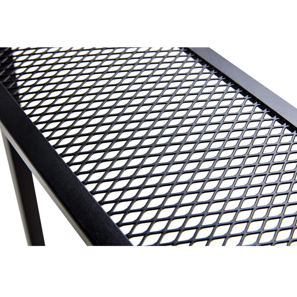 Black Steel Grill Gazebo with Shelves and Hardtop Canopy
