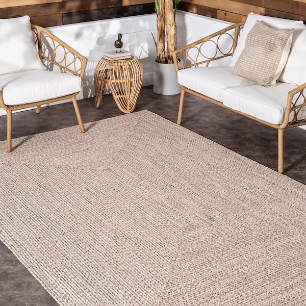nuLOOM Lefebvre Casual Braided Tan 3 ft. x 14 ft. Indoor/Outdoor 