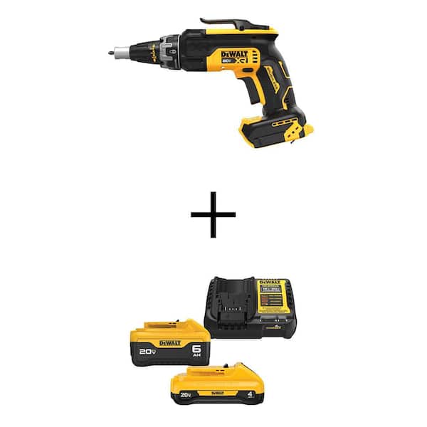 20V MAX XR Lithium-Ion Cordless Brushless Screw Gun with 6.0 Ah and 4.0 Ah Starter Kit