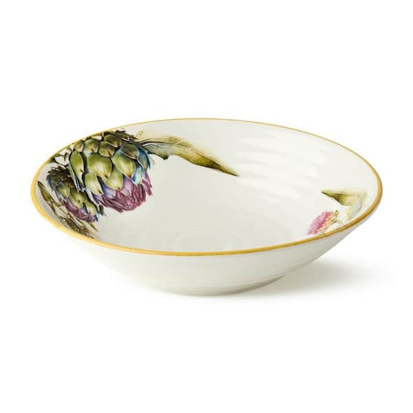 Verdura Set of 4 38 fl. oz. Assorted Colors Stoneware Pasta Bowl 9 in. x 2.25 in.