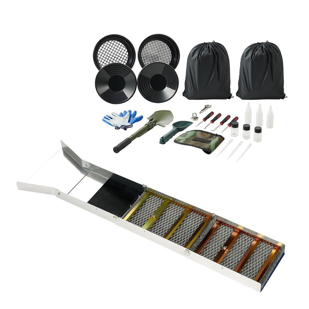 SKYSHALO 50 in. Folding Highbanker Gold Sluice Box Kit with Classifier ...
