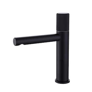 Single Handle Single Hole Bathroom Faucet Modern Brass Bathroom Basin Taps in Matte Black