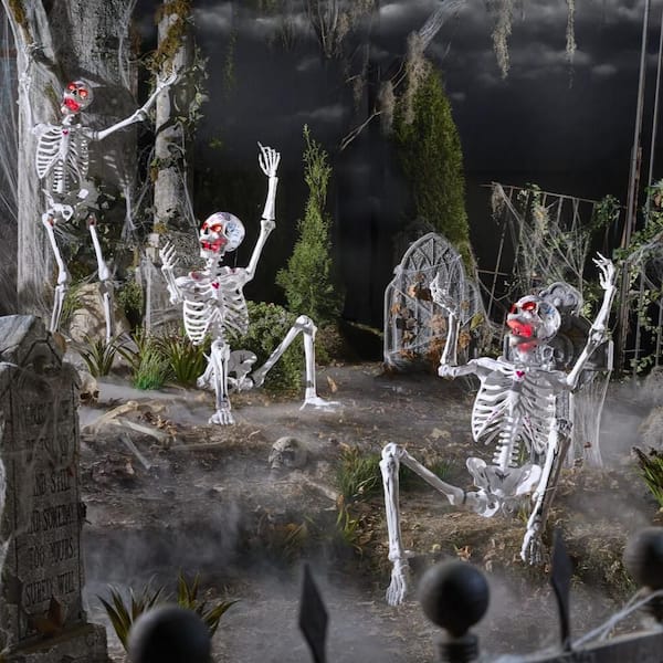 Home Accents Holiday 3-Pack 5 ft. Grave & Bones LED