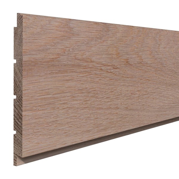 0.4375 in. D x 5 in. W x 4 ft. L Unfinished White Oak Wood Shiplap